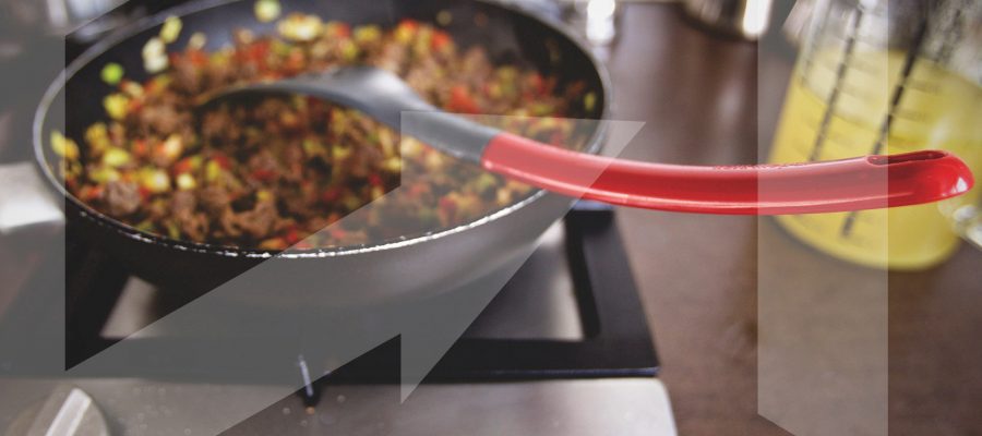 Food being fried in pan