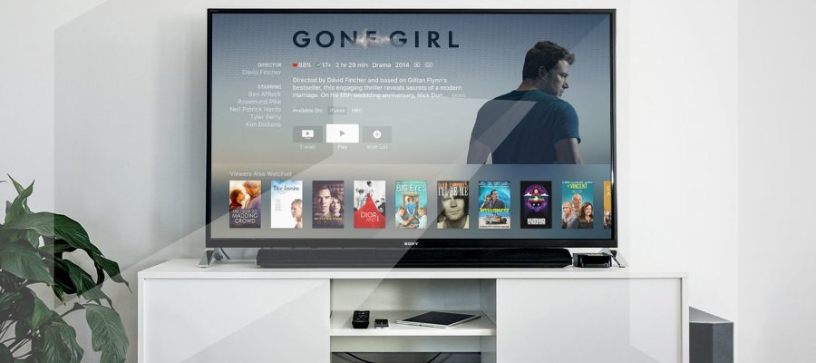 Flat Screen TV with options for watching Gone Girl